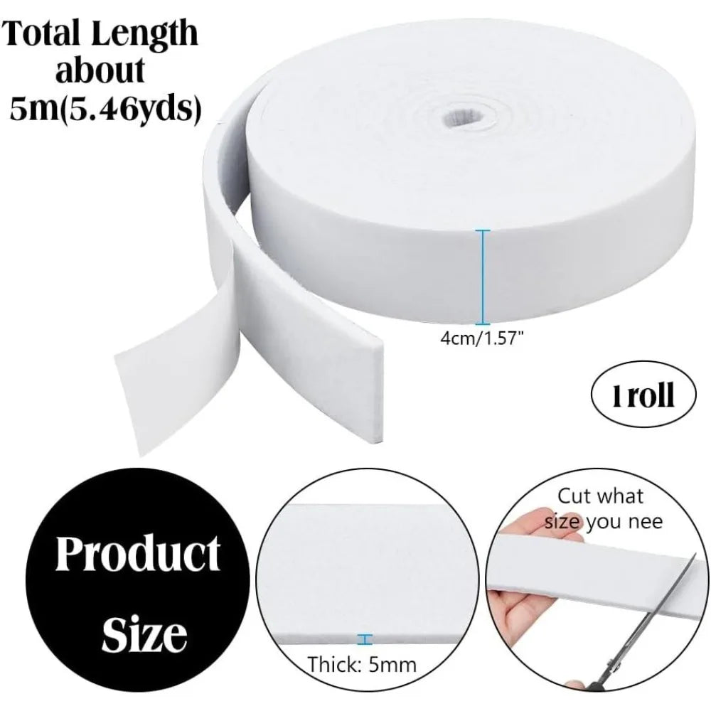 Self-Adhesive Felt Tape 164ft White Furniture Floor Protector