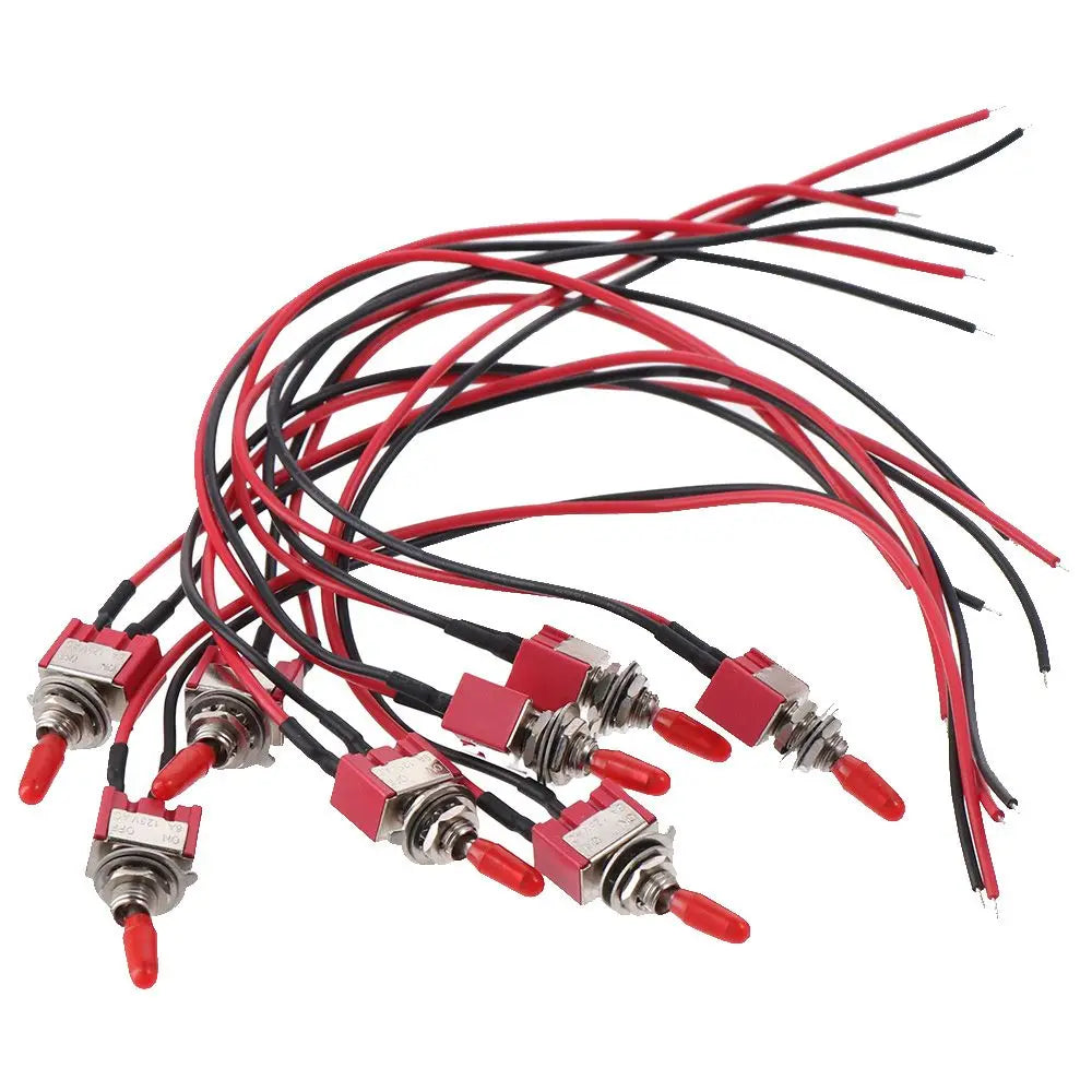 SPST Mini Toggle Switch MTS-101 Pre-Soldered Wires | 1 or 8 Pcs