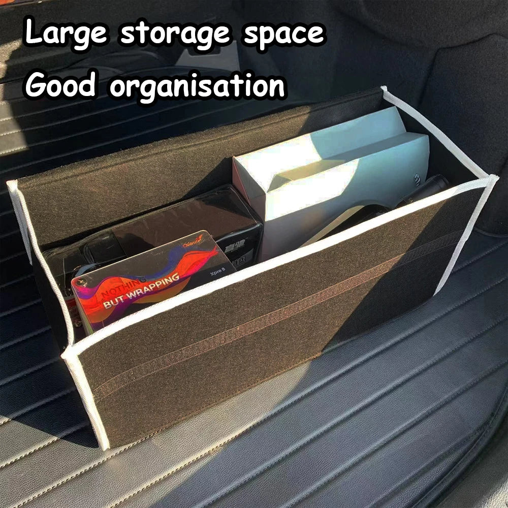 Felt Car Trunk Organizer – Foldable Storage Box for Boot