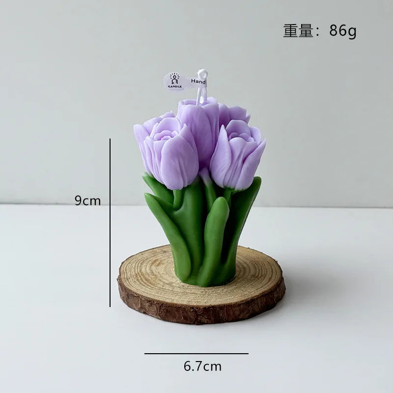 Tulip Bouquet Aromatherapy Candle – Floral Home Décor Gift