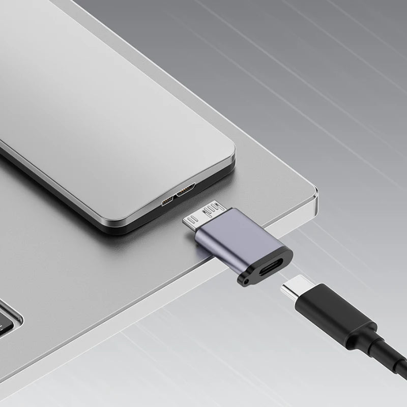 Micro B to USB-C / USB-A Adapter for HDD SSD Data & Charging