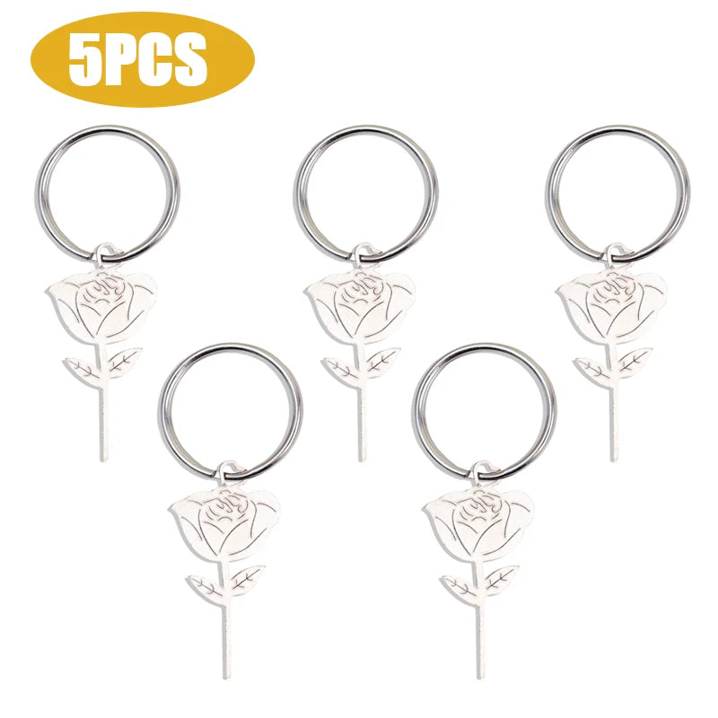 Rose Shape SIM Card Eject Pin Keychain | Stainless Steel