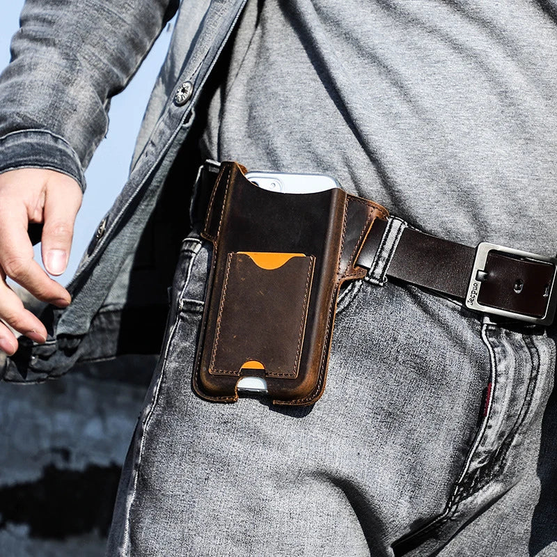 PU Leather Phone Holster Belt Clip Waist Bag – 6.7" Phones
