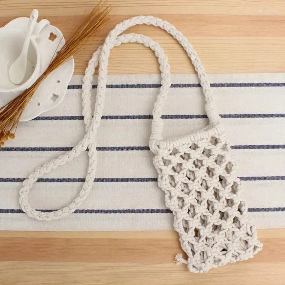 Woven Crochet Crossbody Phone Bag – Braided Shoulder Bag