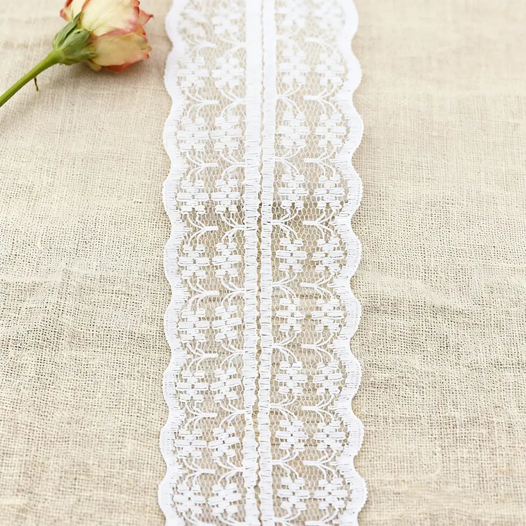 5 Yards White Cotton Lace Trim Ribbon 45mm – Gift & Craft