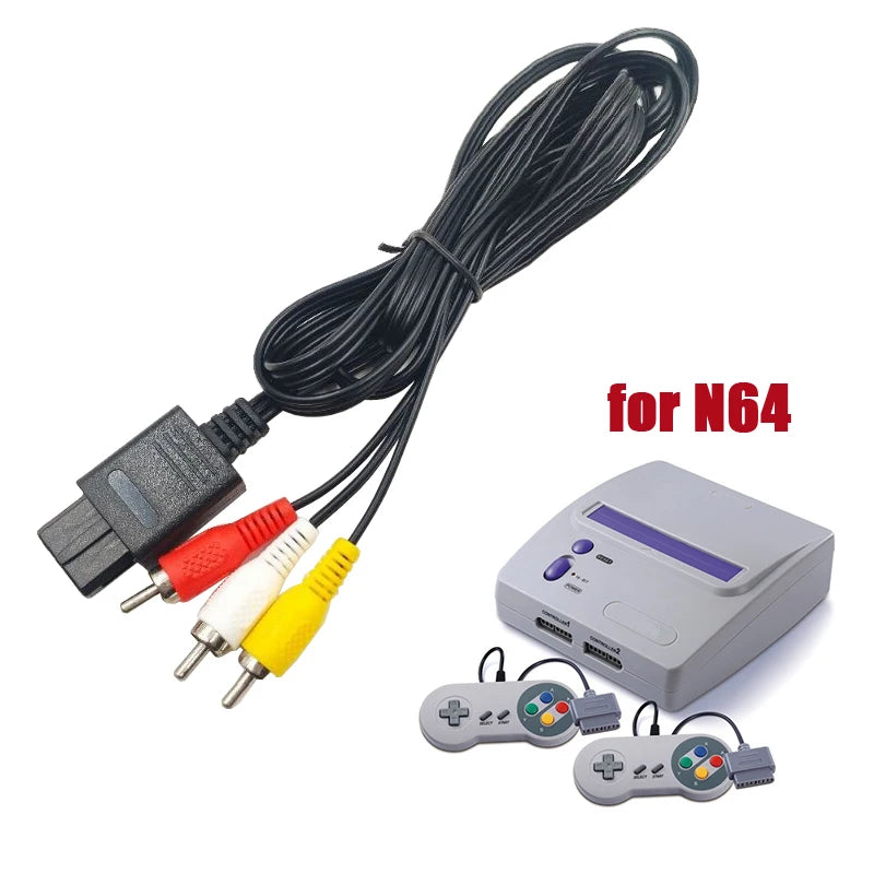 AV RCA Cable for Nintendo N64, Super Famicom & GameCube