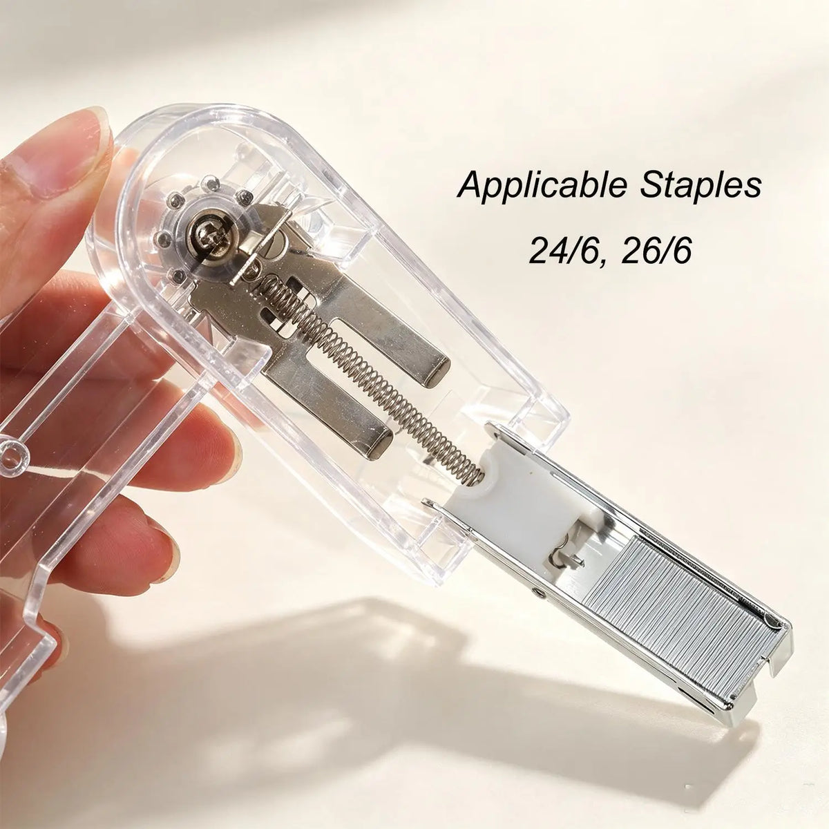 Transparent Rotatable Mini Stapler | 25-Sheet Notebook Binder