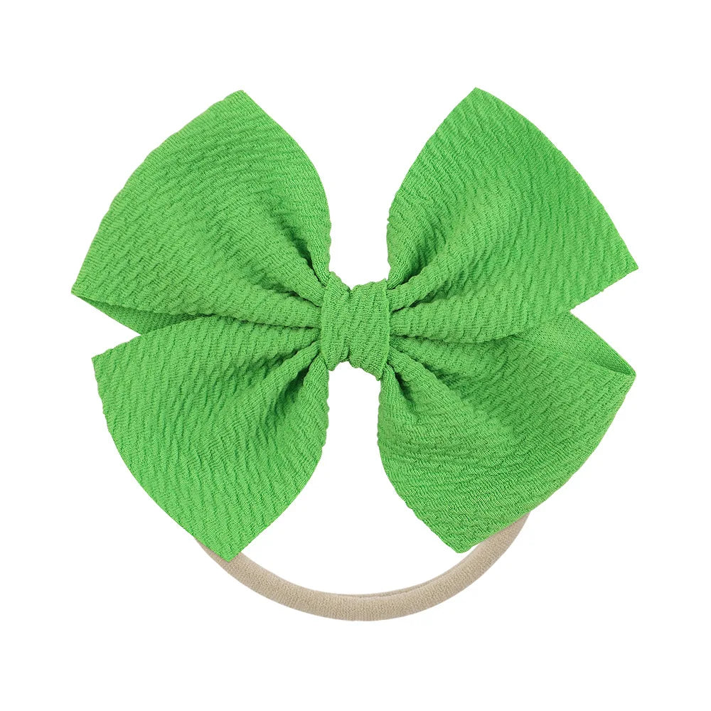 12-Pack Grosgrain Ribbon Hair Bows – Elastic Ponytail Holders