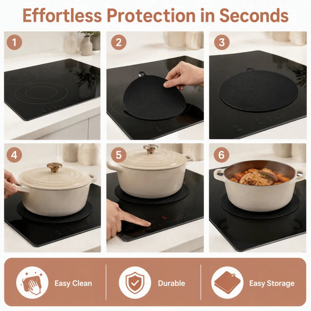 5-Piece Silicone Induction Cooktop Mat Set – Non-Slip Protection