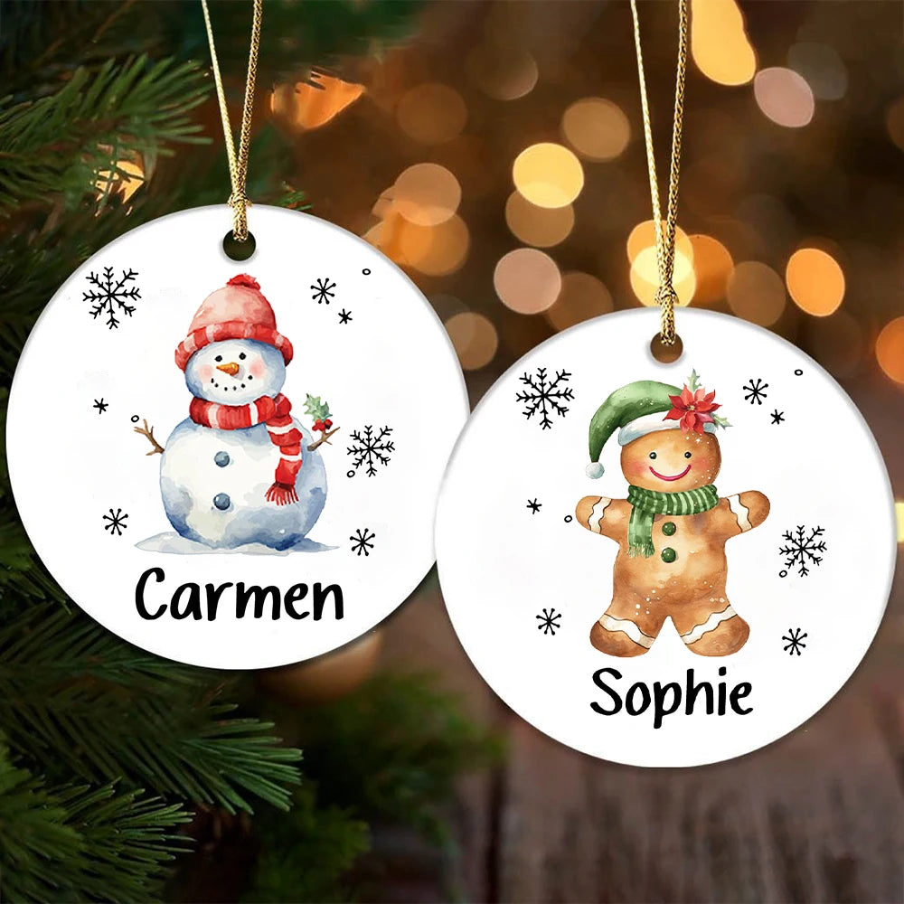 Personalized Ceramic Christmas Ornament – Custom Name Keepsake