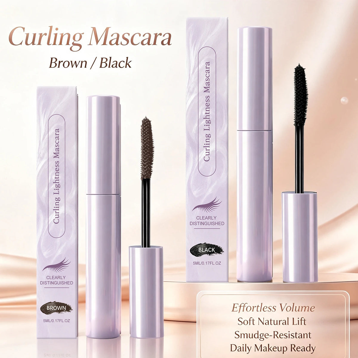 Waterproof Curling Mascara – Lifted Lashes | Black & Brown