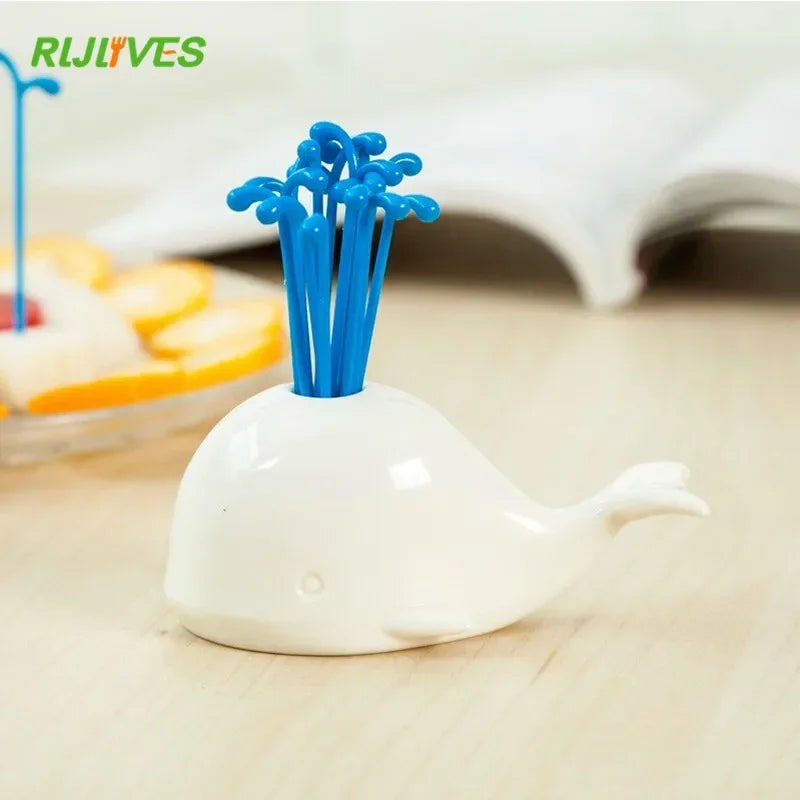 Cute Beluga Whale Fruit Fork Set – Novelty Kitchen Gadget