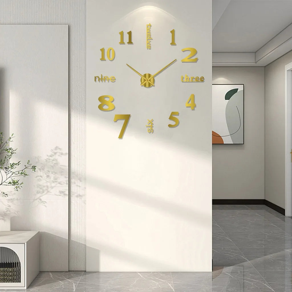 Nordic Minimalist Acrylic Wall Clock – Silent 40cm DIY