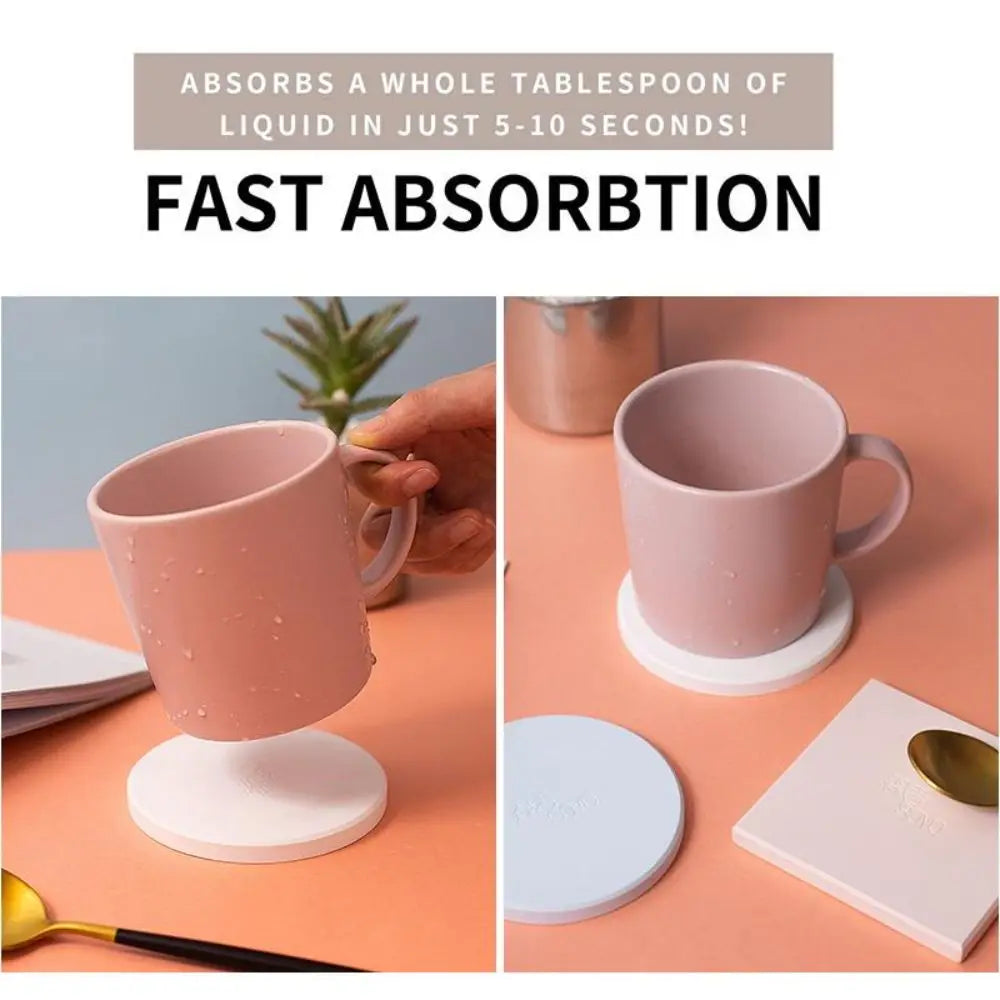 Diatomite Coaster – Quick-Dry Non-Slip Heat-Resistant Cup Mat