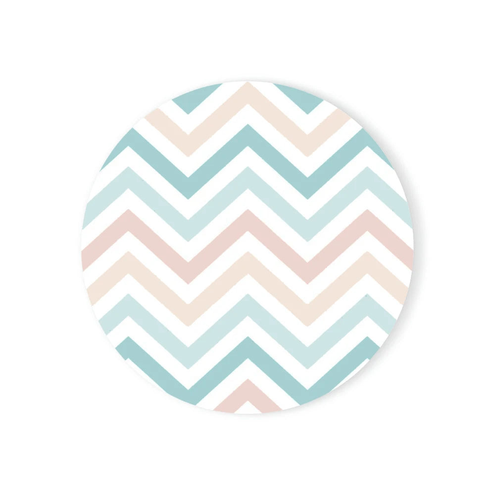 Round Absorbent Ceramic Stone Coaster with Cork Base | Marble Decor
