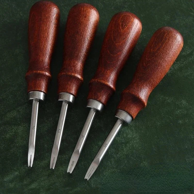 Leather Edge Beveler Skiving Tool – Beech Wood & Steel