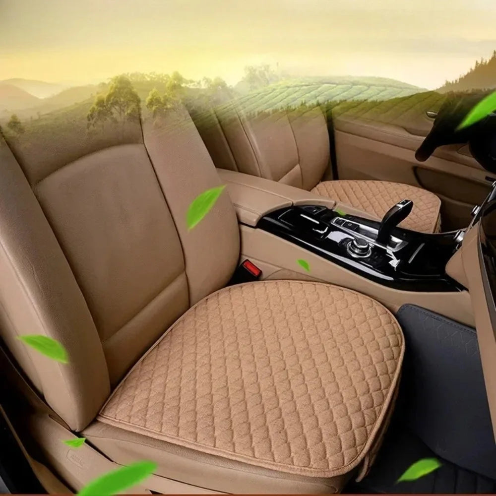 Linen Non-Slip Car Seat Cushion – Universal Fit All-Season