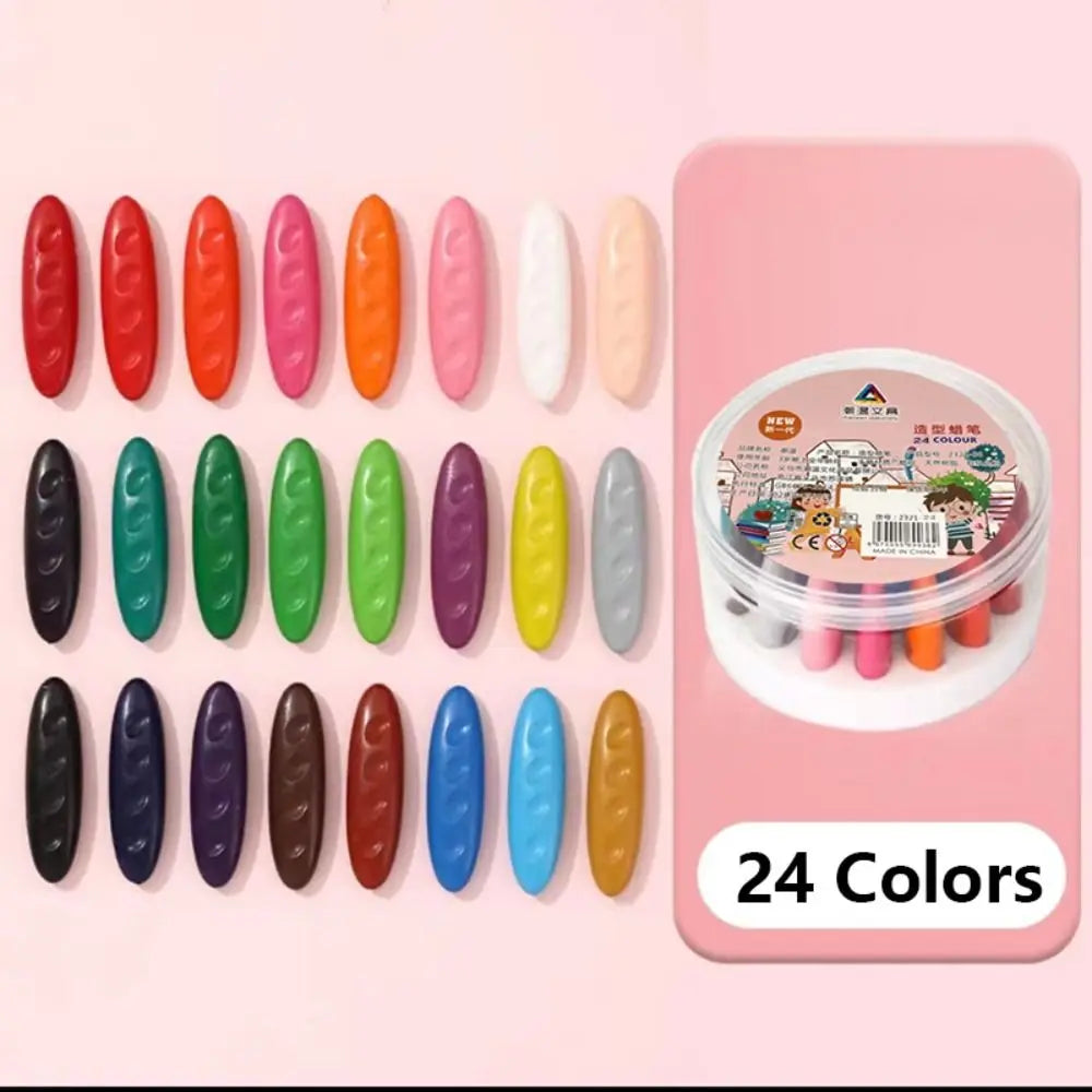 Peanut-Shaped Washable Crayons 12/24/36 Colors – Kids Art