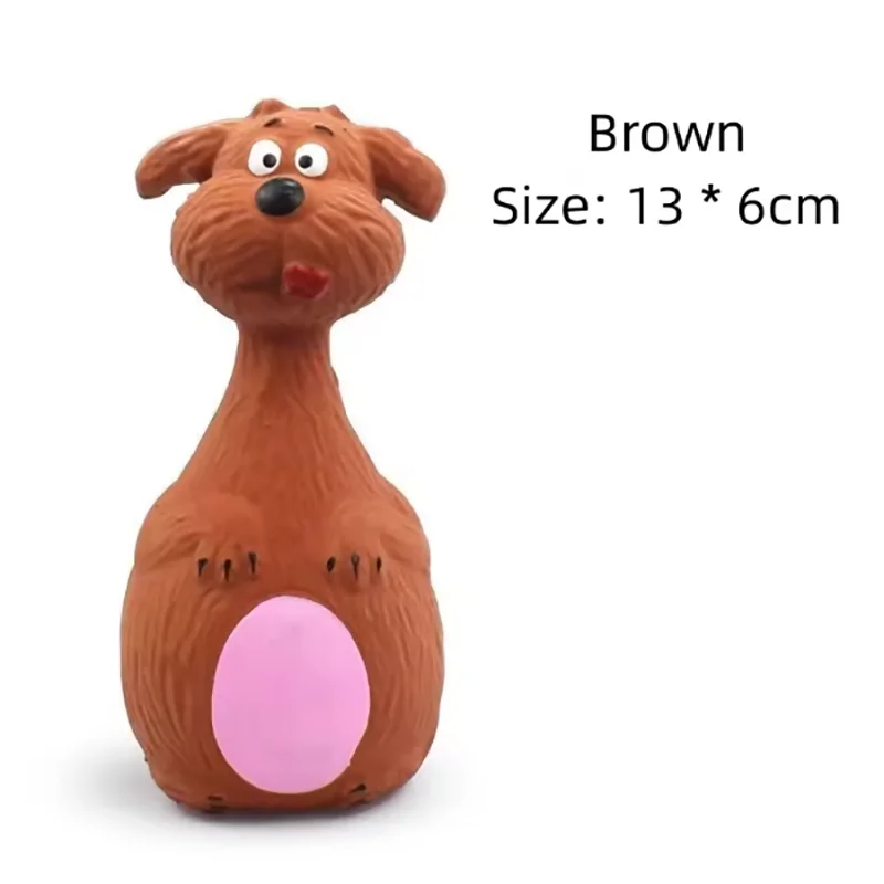Cartoon Squeaky Latex Dog Toy – Elephant, Cow & Brown Designs
