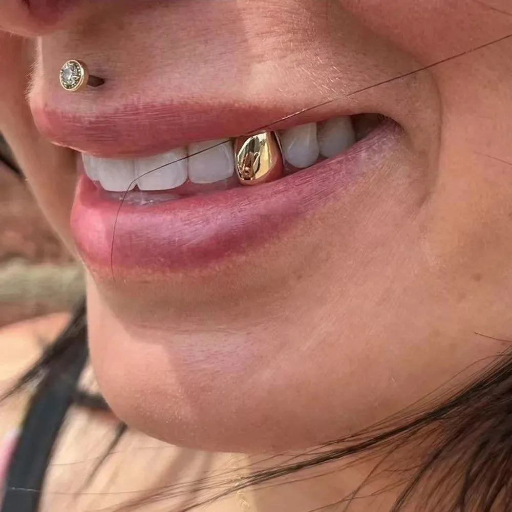 Hip Hop Single Tooth Grill Cap – Gold, Silver & Rose Gold