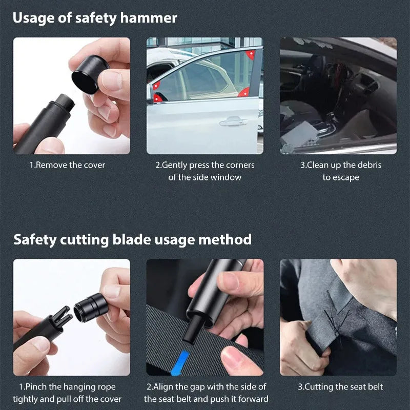 2-in-1 Car Glass Breaker & Seat Belt Cutter Safety Tool