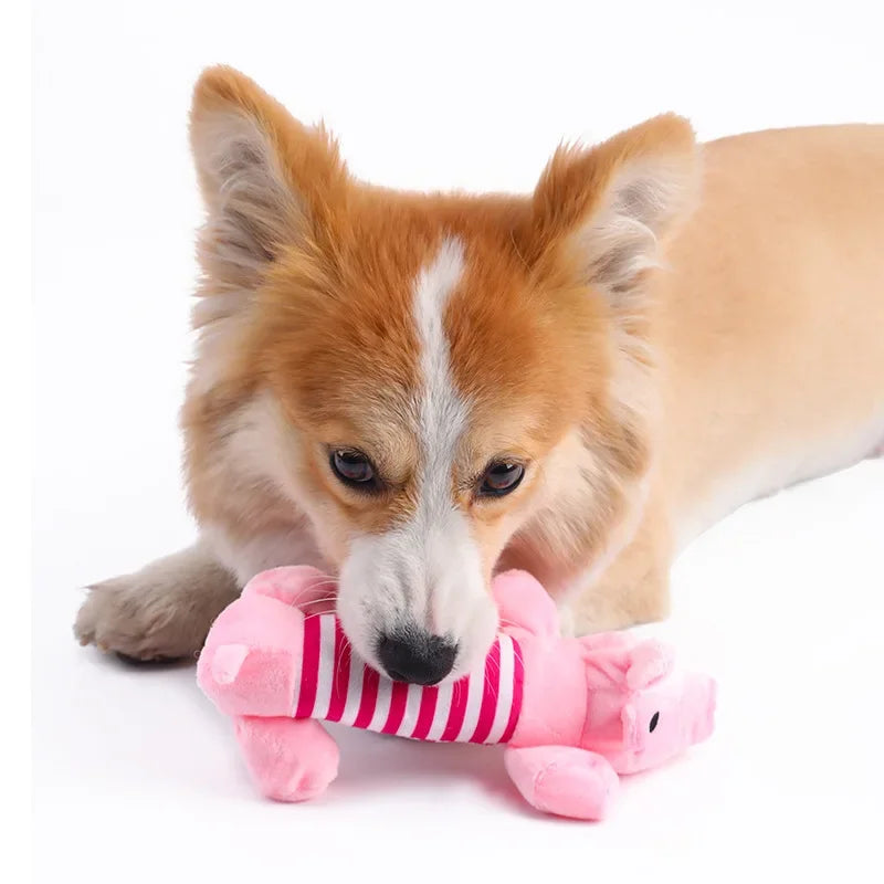 Squeaky Plush Dog Toy – Elephant Duck Pig Chew Toys