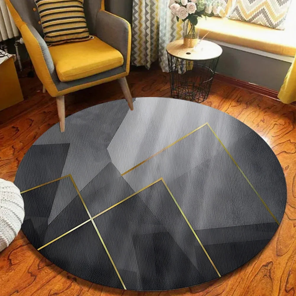 Round Non-Slip Area Rug – Soft Modern Carpet for Home Décor