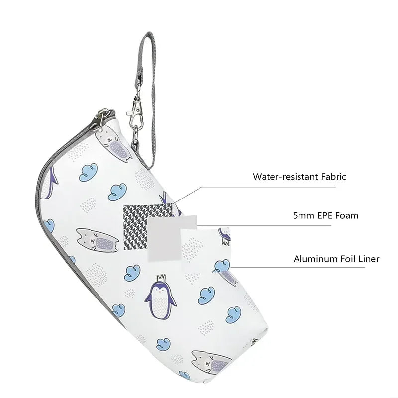 Insulated Baby Bottle Bag – Stroller Hanging Storage Pouch