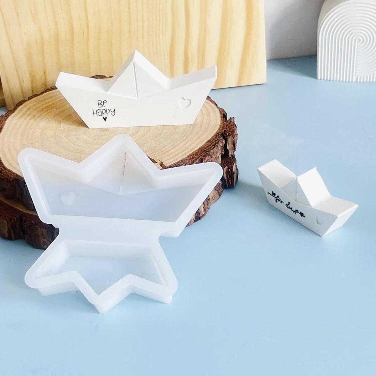 3D Paper Boat Silicone Mold – Candle, Resin & Plaster DIY