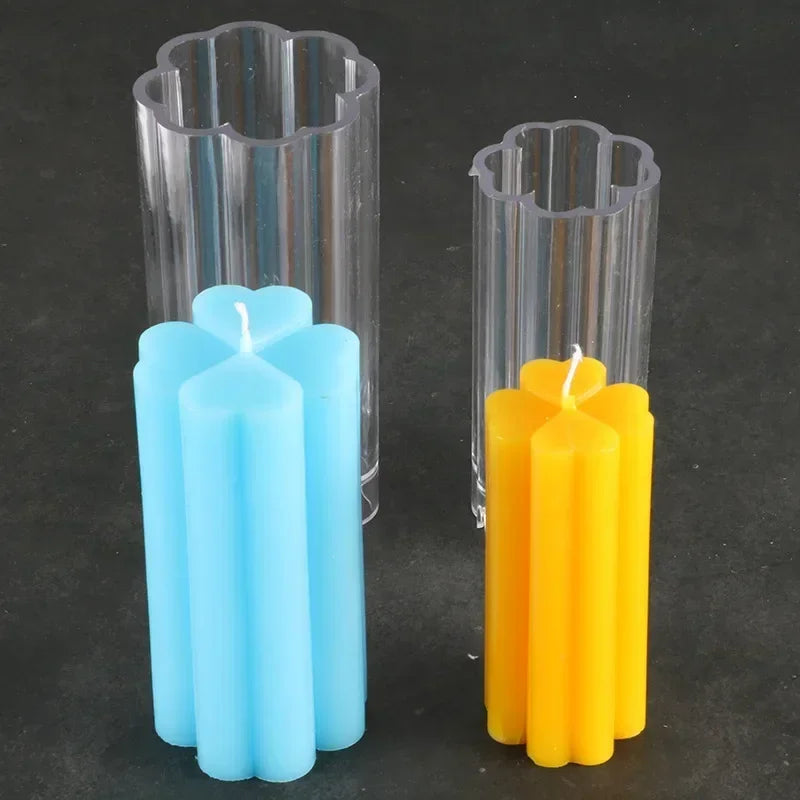 Four-Leaf Clover Cylinder Candle Mold – DIY Candle Making