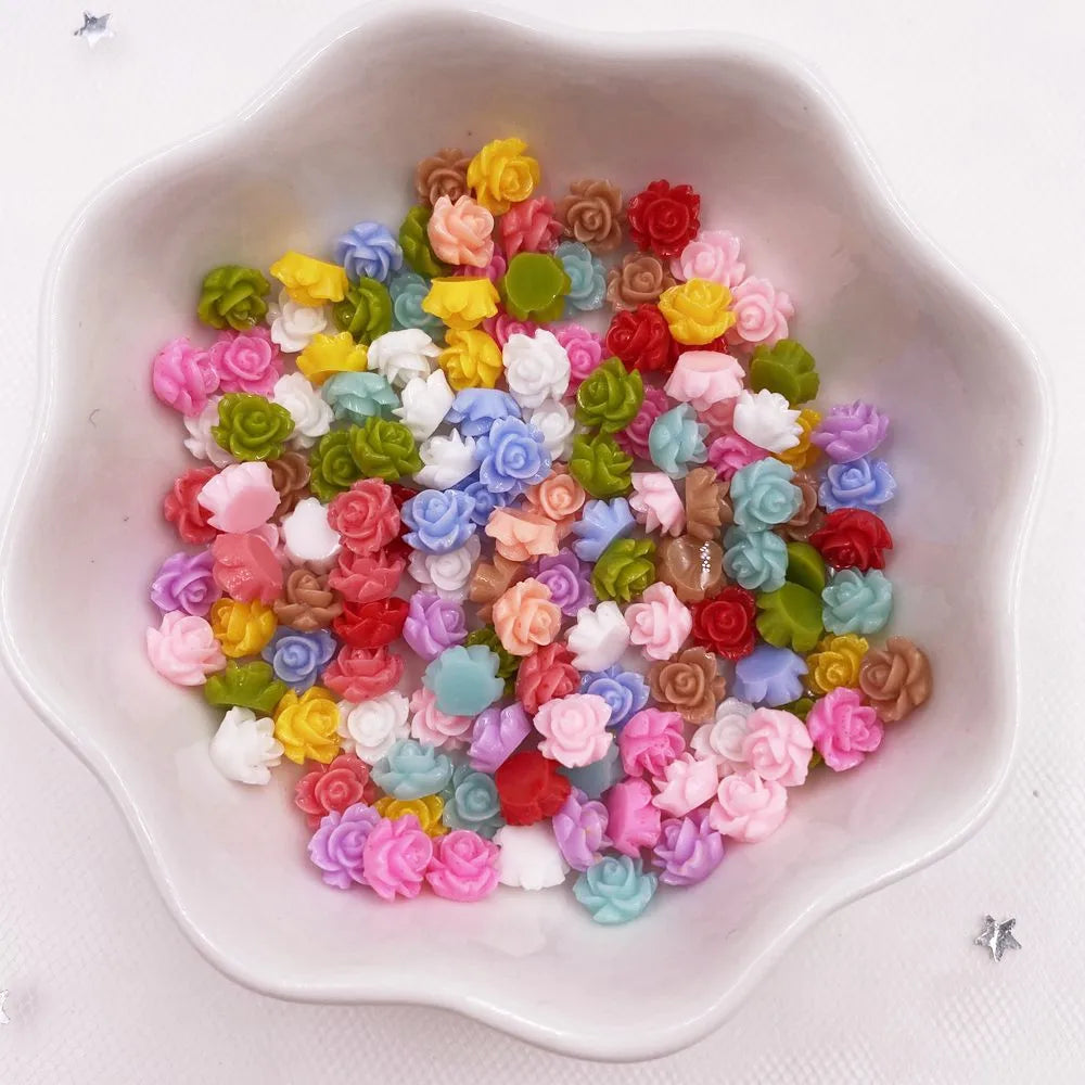 100pcs Resin Flower Flatback Rhinestones – Nail Art & DIY Craft