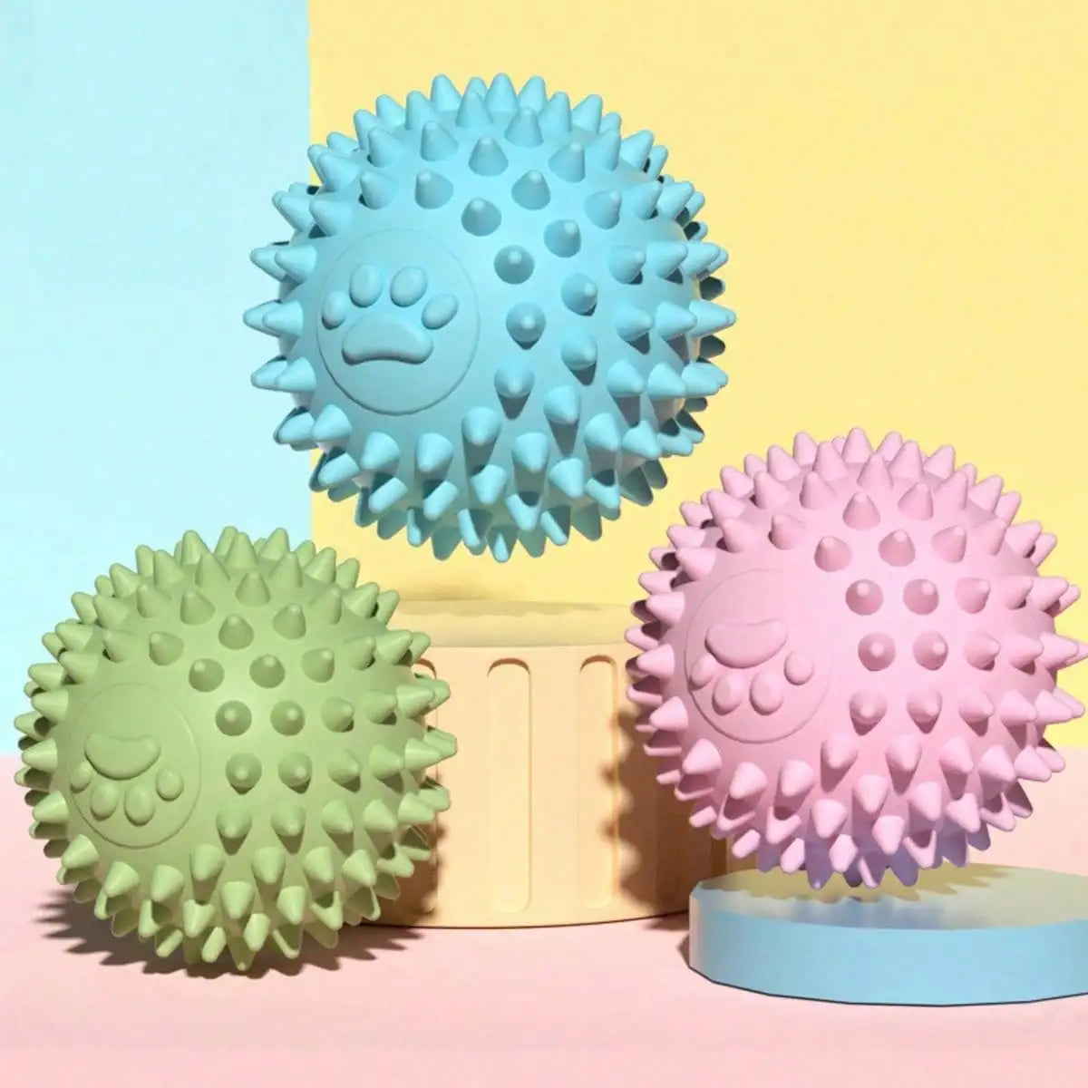 Interactive Rubber Chew Ball – Dog & Cat Tooth Cleaning Toy