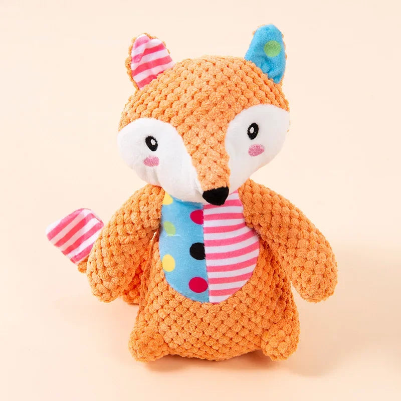 Squeaky Animal Plush Dog & Cat Chew Toy – Bite Resistant