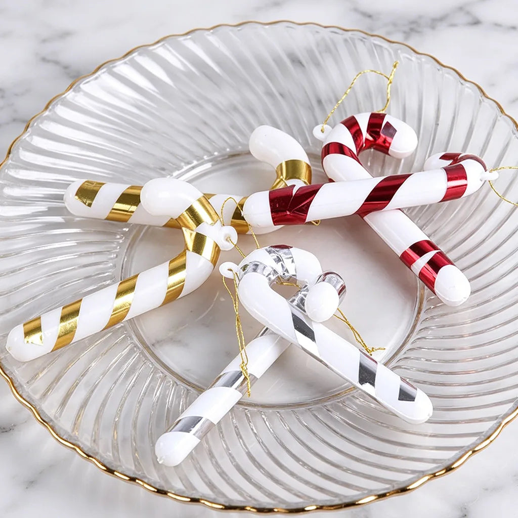 6-Pack Mini Candy Cane Christmas Tree Ornaments 2.5x7cm