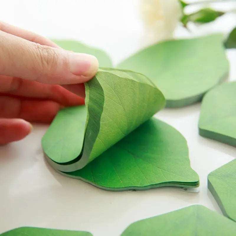 Leaf Shaped Sticky Notes – Self-Adhesive Memo Pad 50 Sheets