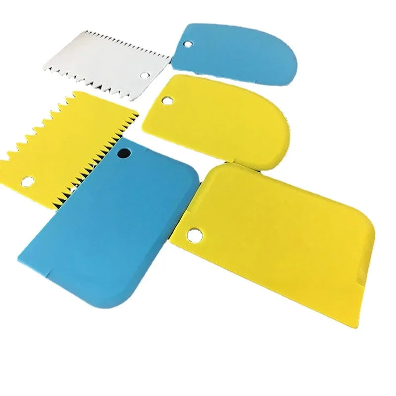3-Piece Plastic Cake Scraper Set – Baking & Pastry Tools