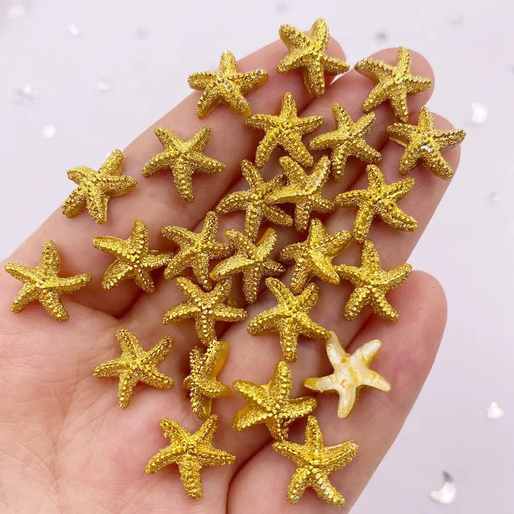 60pcs Resin Star Flatback Embellishments – Gold & Silver DIY