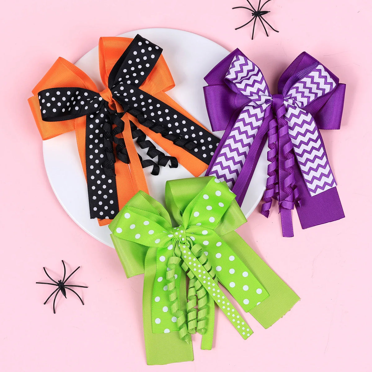 Halloween Hair Bow Clips – Spider Ghost Pumpkin Barrette for Girls
