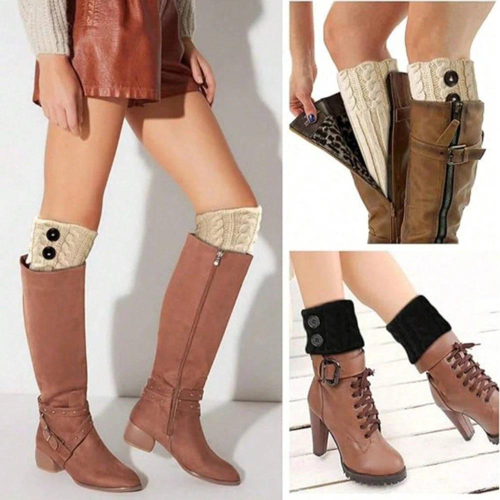 Women's Crochet Boot Cuffs – Winter Leg Warmers Over Boot