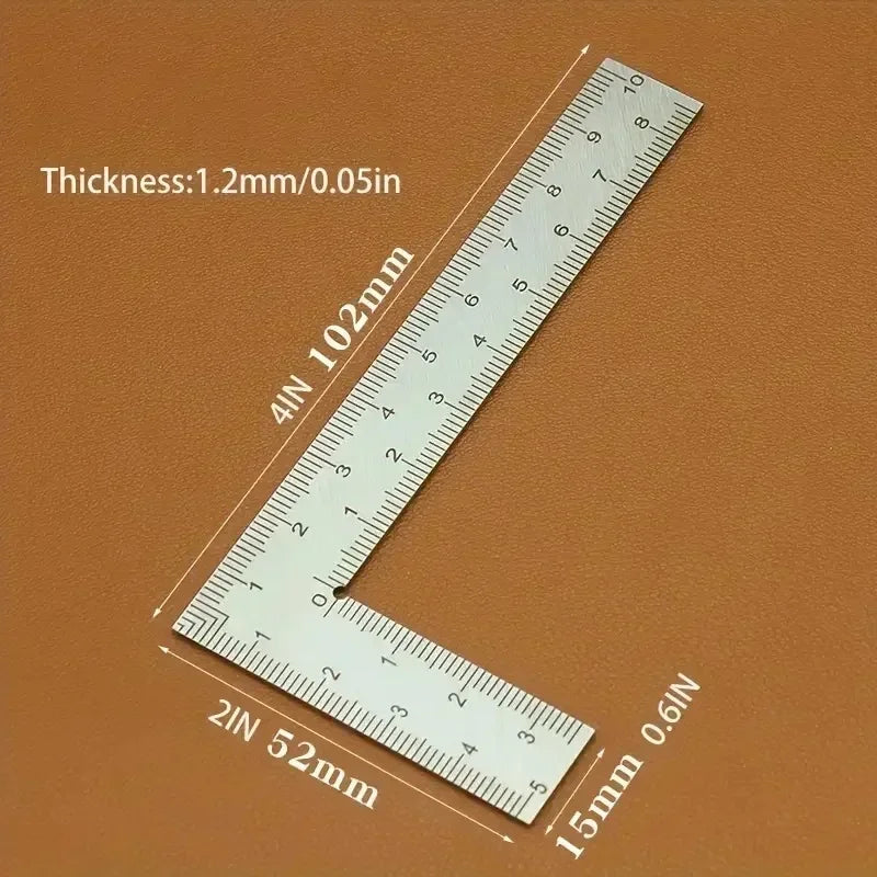Mini Stainless Steel L-Shaped Square Ruler – Precision Corner Gauge