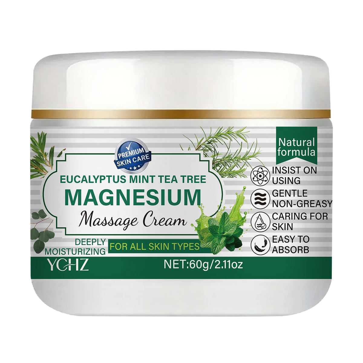 YCHZ Magnesium Body Cream – Lavender & Coconut Oil, 60g