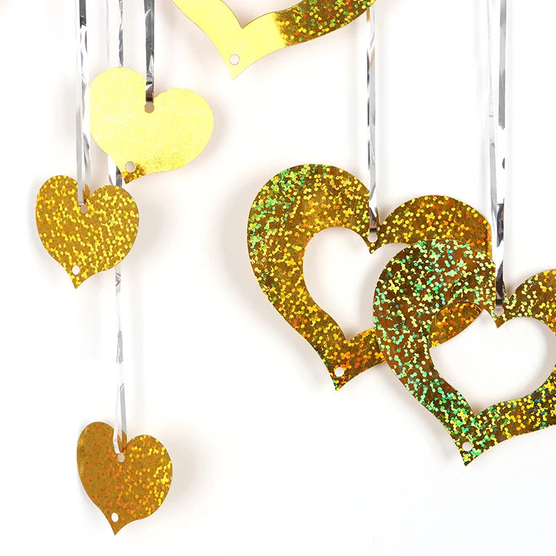 100-Pack Heart Sequin Pendants – Wedding & Valentine's Day Decor
