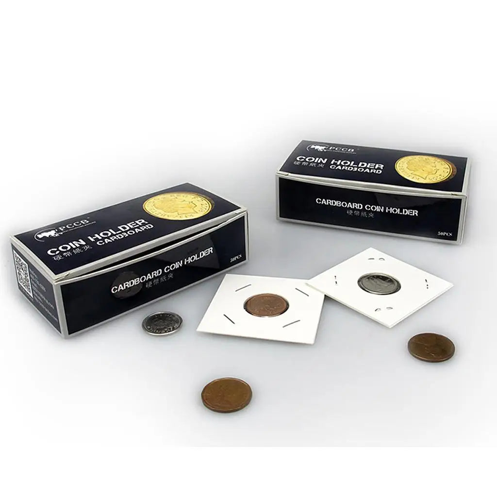 50-Pack Cardboard Coin Holders – Flip Sleeves for Collectors