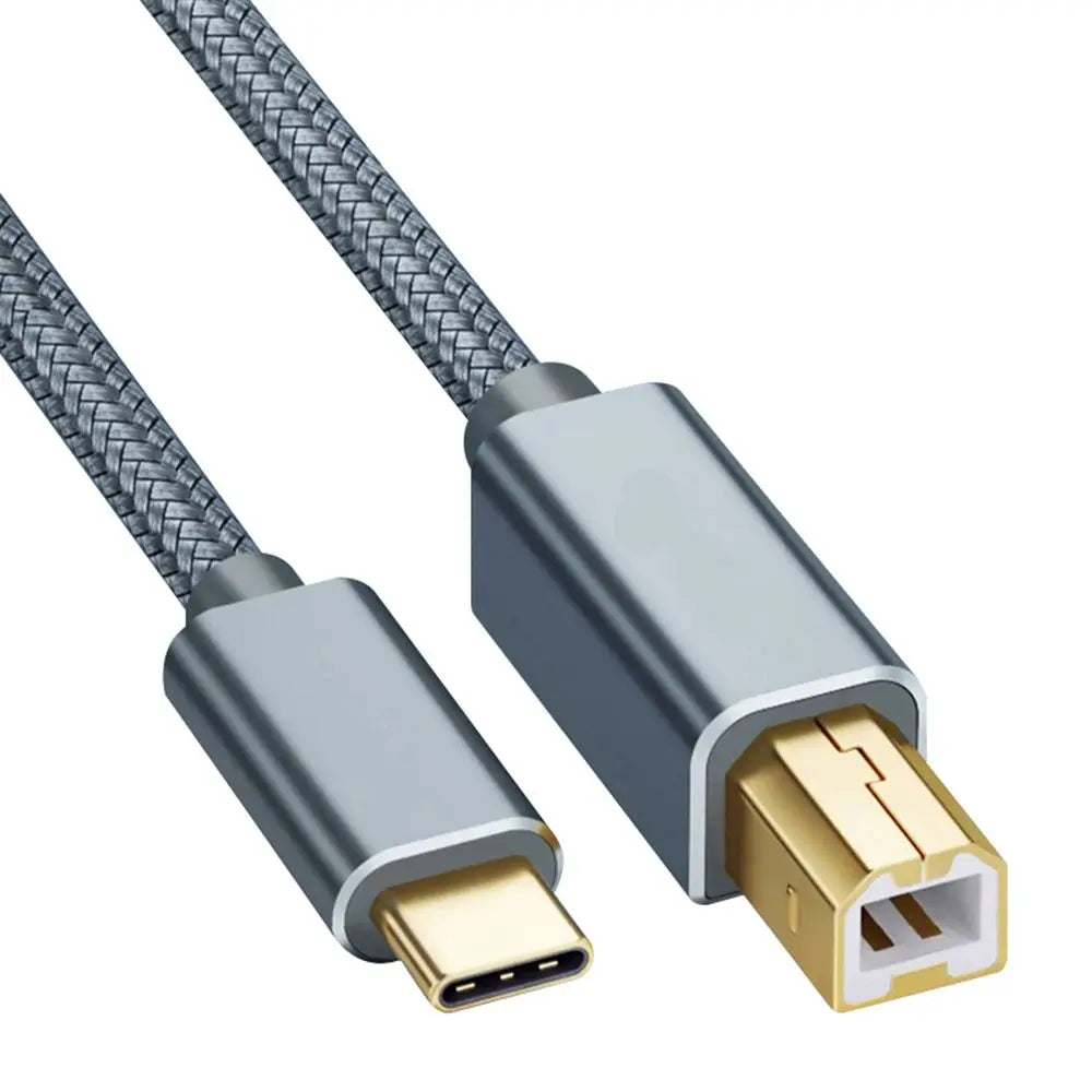 USB-C to USB-B 2.0 Nylon Braided Printer Cable | High Speed