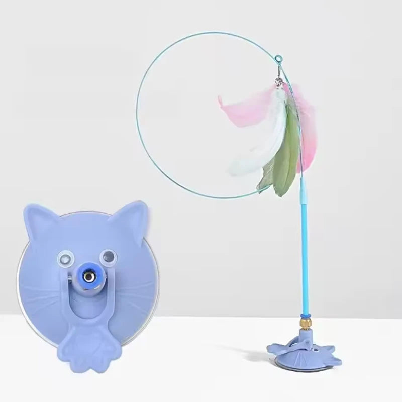 Cat Suction Cup Feather Toy – Self-Play Kitten Entertainer