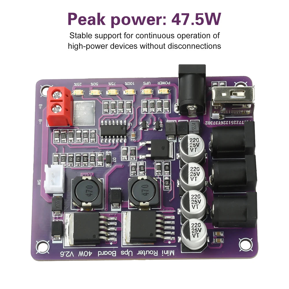 40W 4-Port Router UPS Board – 11.1V LiPo Power Module