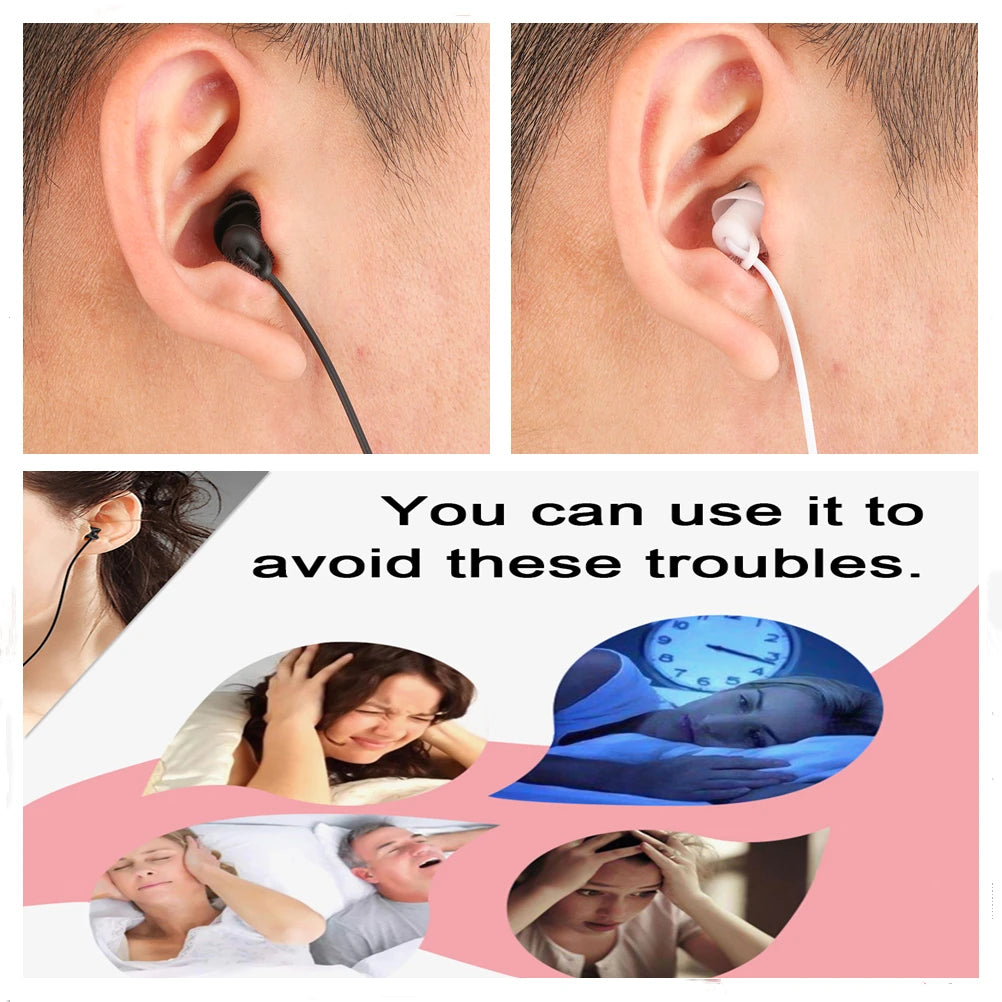 Wired In-Ear Sleep Earphones | Noise Reduction Soft Silicone