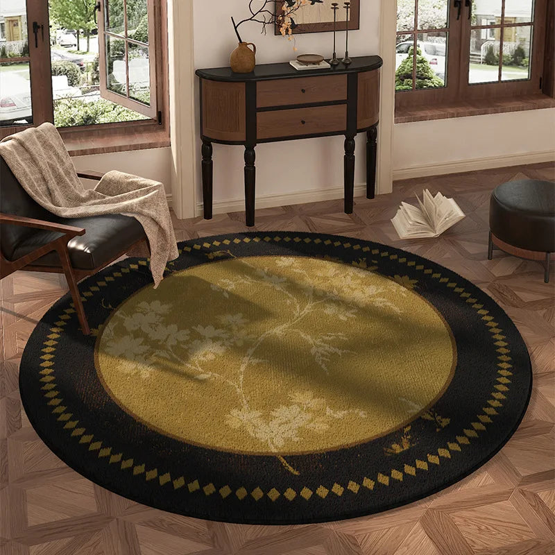 Round Anti-Slip Area Rug | Modern Polyester Carpet for Home