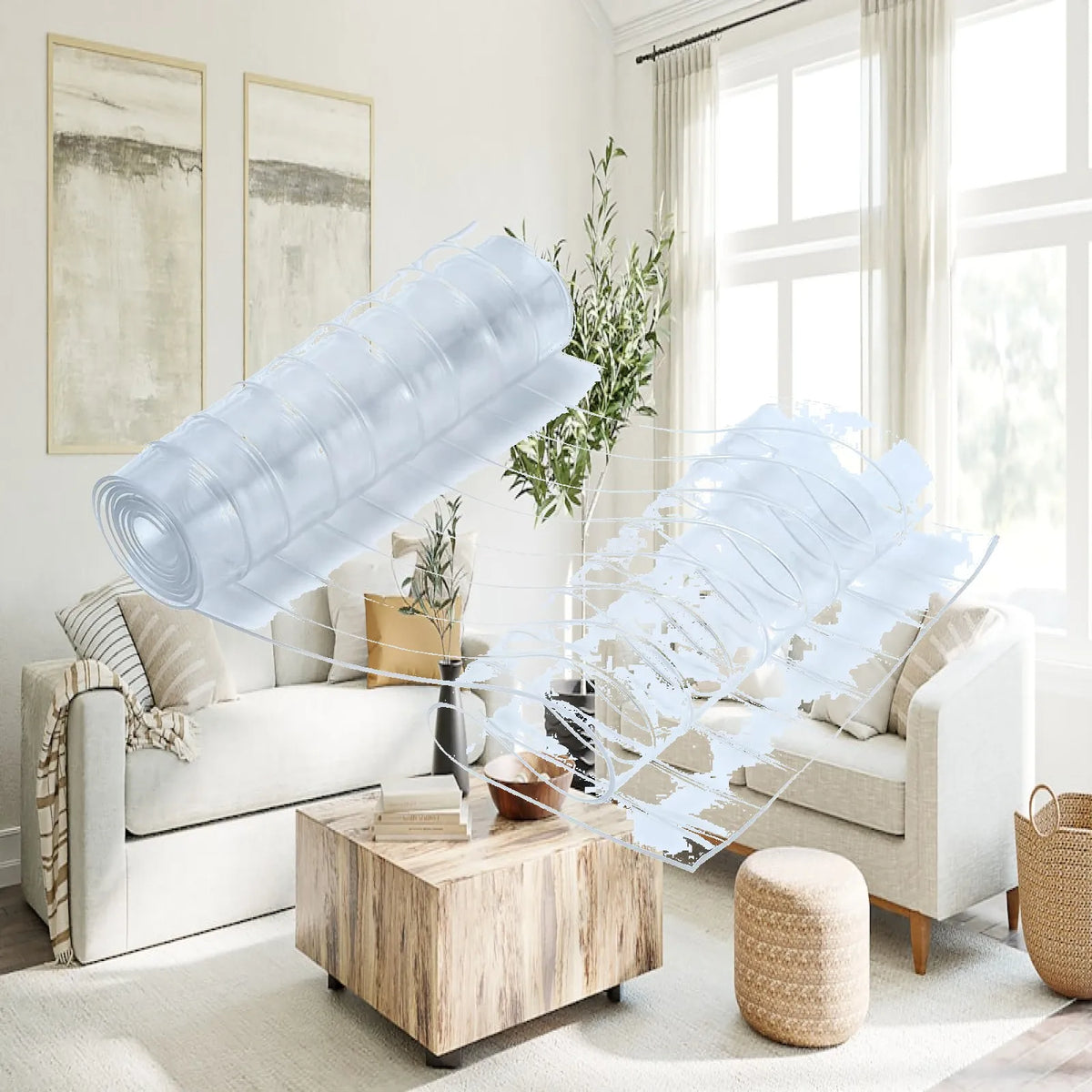 Transparent PVC Dog Door Flap – Weatherproof DIY Pet Curtain