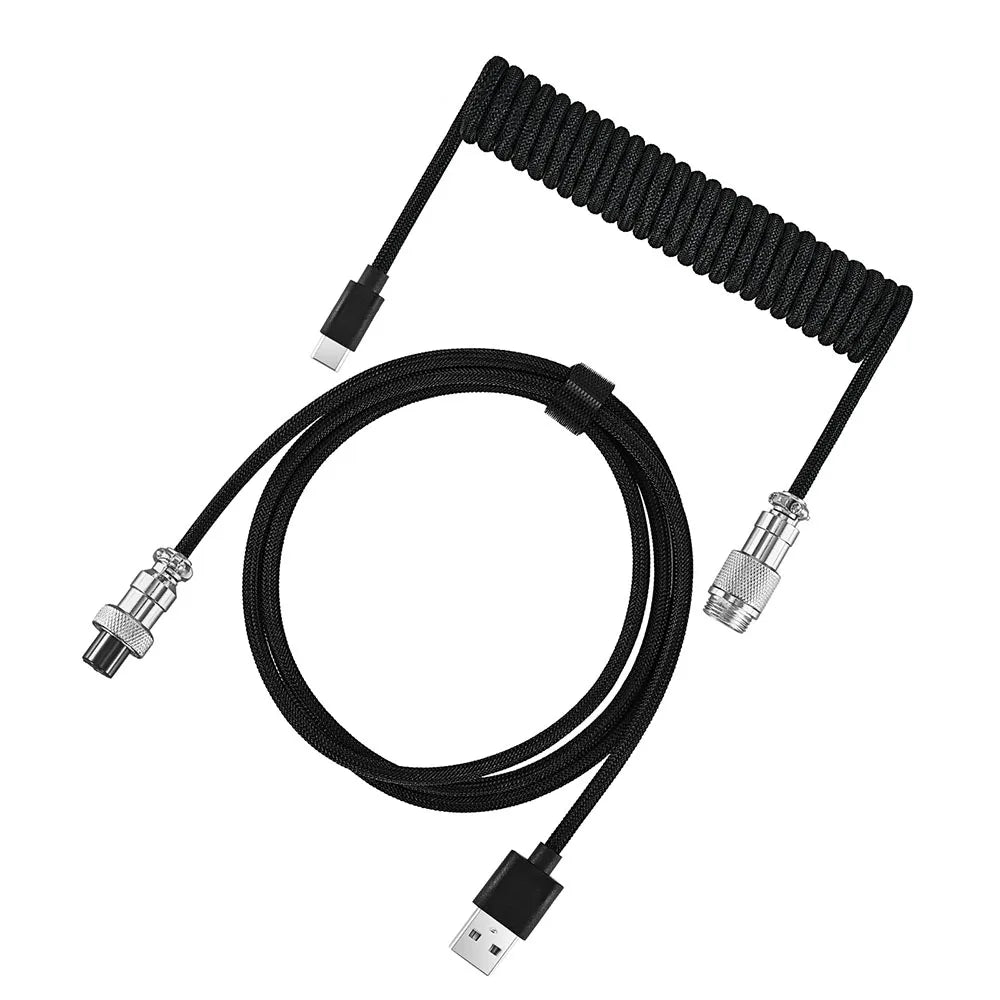 Aviator Coiled Keyboard Cable – USB & Type-C | OULLX